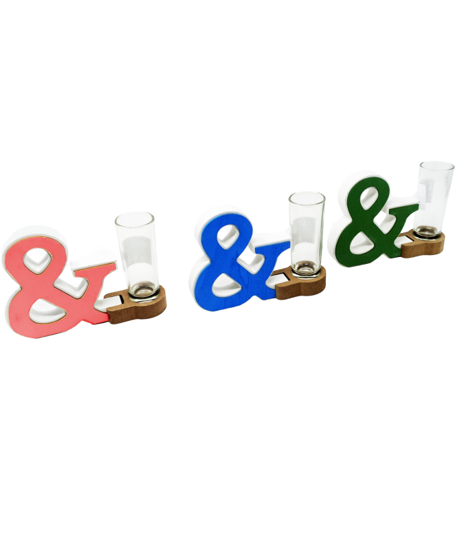 Adorno MDF Letra + vasito de vidrio - ADORNOS