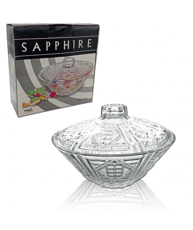 Dulcera con tapa SAPPHIRE 18cm aprox - VIDRIO