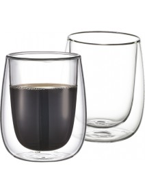 Set x2 jarros mug vidrio doble pared 200cc aprox - SET DE JUEGOS DE CAFE