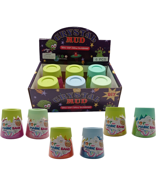 Balde arena kinética 1500gs- 6 col - JUGUETERIA