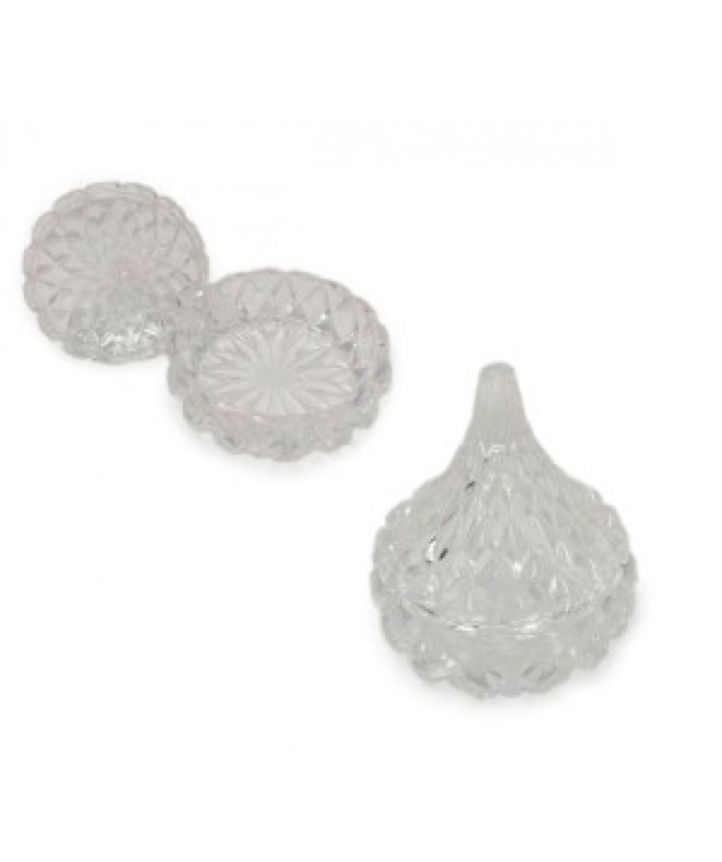 Azucarera vidrio c/tapa - 10cm aprox - Caja regal - VIDRIO  DISCONTINUO