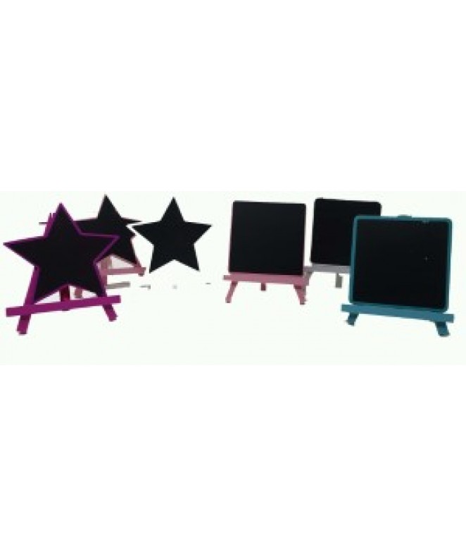 Pizarra de madera con soporte 11x11cm aprox - PLASTICO