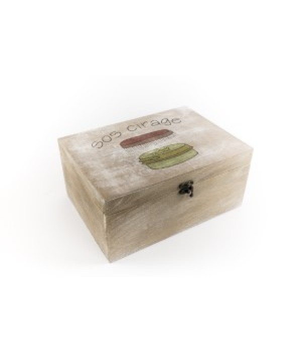 Caja organizadora decorada de madera 25*18cm aprox | Bazar Mayorista