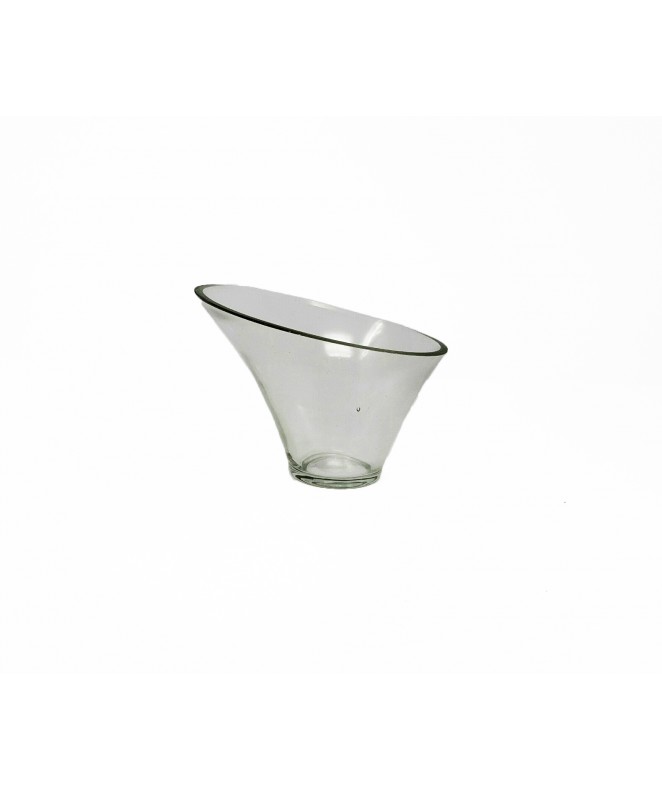 Recipiente irregular con corte en frio 16x13cm - DECO