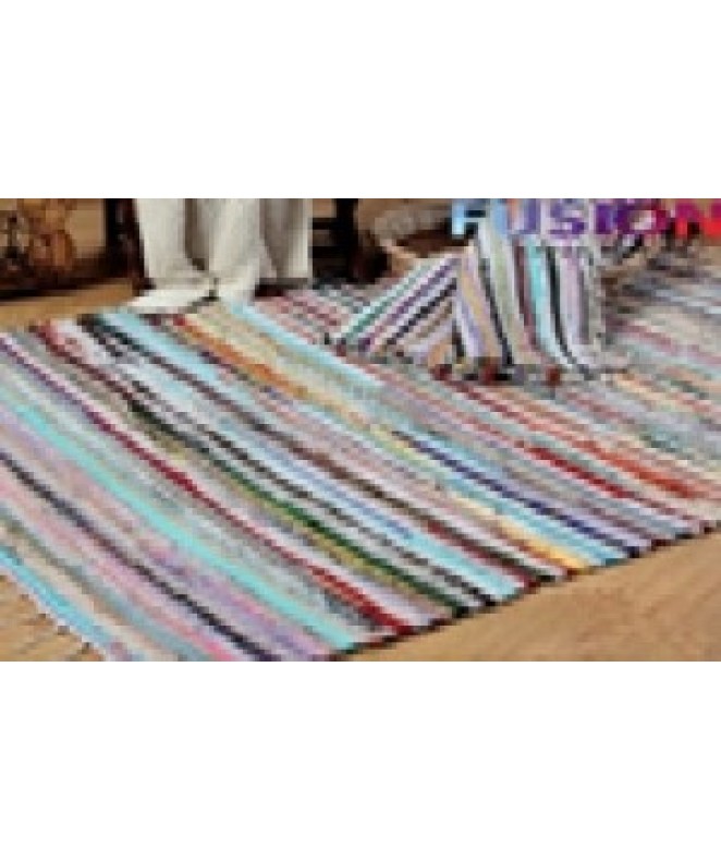 Alfombra multicolor c/ flecos (algodón) 50x80cm aprox - ALFOMBRAS-