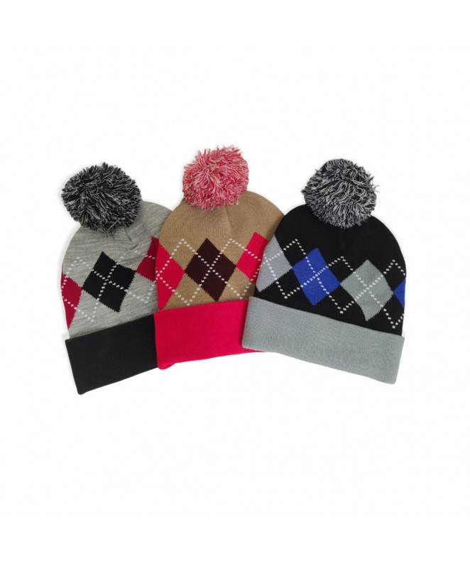 Gorro zic zac con pompon - 4 colores surt - 80g/pc - GORROS-