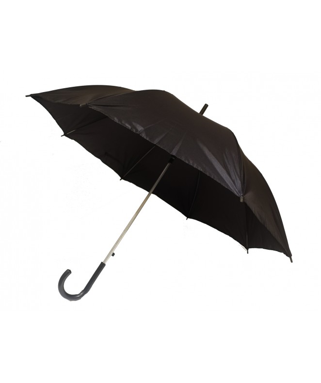Paraguas negro automático mango simil madera -54cm - PARAGUAS