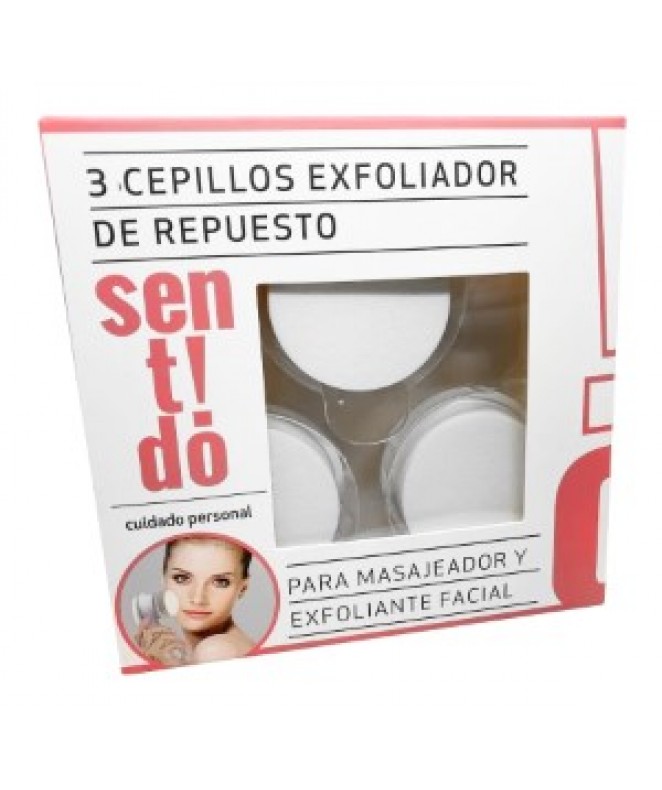 3 Cepillos exfoliador de repuesto - MASAJEADOR EXFLOLIANTE