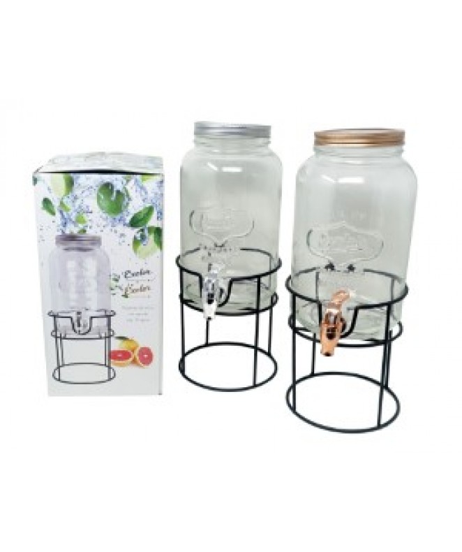 Dispenser de vidrio c/soporte deco exeter- cap 3l - DISPENSER Y FRASQUITOS