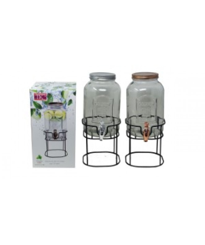 Dispenser de vidrio c/soporte COUNTRY STYLE -cap 3 - DISPENSER Y FRASQUITOS
