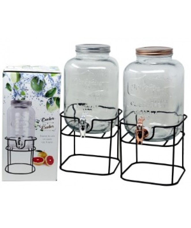 Dispenser de vidrio c/soporte YORKSHIRE -cap 5l ap - DISPENSER Y FRASQUITOS