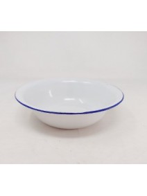 Bowl enlozado blanco con borde azul 18cm - ENLOZADO