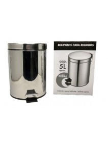 Recipiente redondo p/residuos de acero c/pedal 5L - LINEA PRISMA BLUE