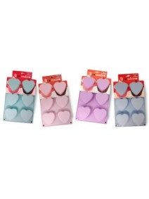 Molde de silicona corazó x6- 28x18cm- pastel - MOLDES DE SILICONA