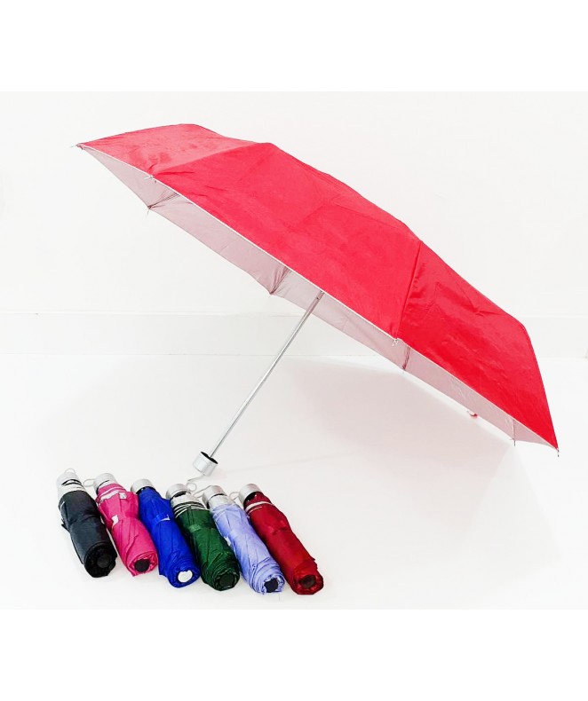 Paraguas plegable liso c/int. metalizado- 53 CM - PARAGUAS