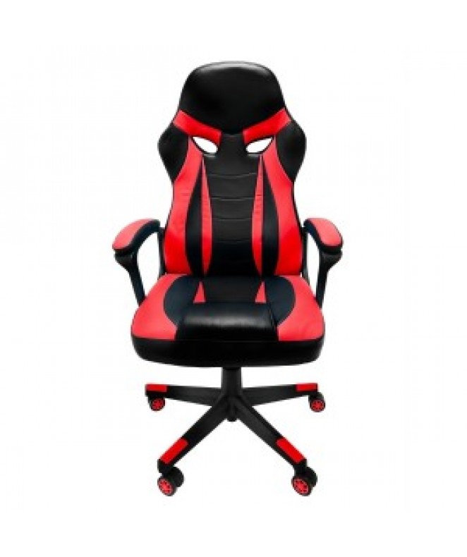 SILLON GAMER TAPIZADO COLOR NEGRO/ROJO C/APOYABRAZ - PLAYA