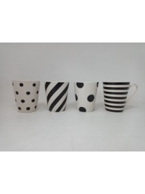 Jarro mug cónico 300cc  - 4 deco b&N - JARROS Y TAZONES