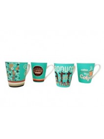 Jarro mug cónico 300cc  - 4 deco CAFÉ - JARROS Y TAZONES
