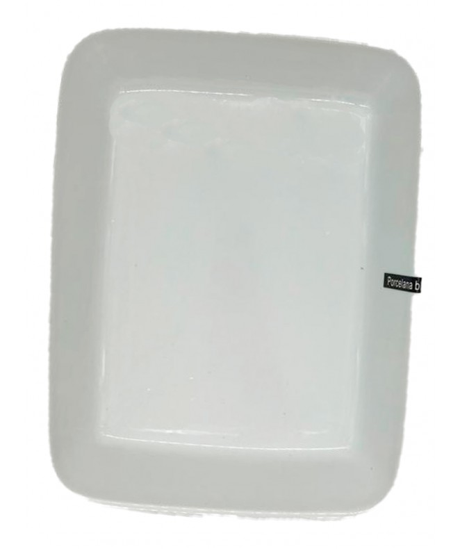 Fuente rectangular de 30x21cm aprox. - PORCELANA BLANCA