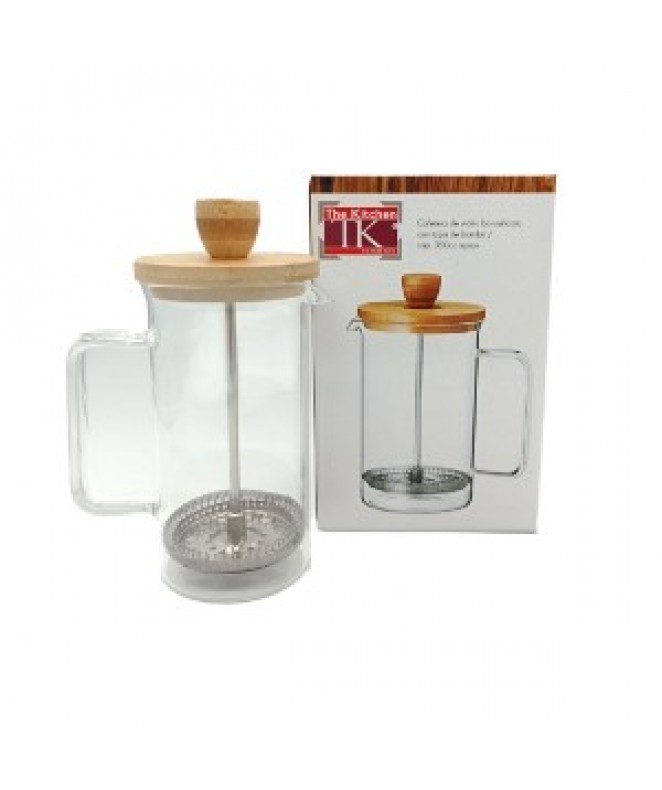 Cafetera vidrio + bambu 350cc aprox - DISCONTINUO