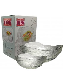 Jgo vidrio 7 pzas- 6 comp y 1 bowl CREAM