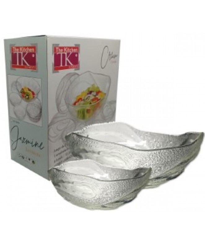 Jgo vidrio 7 pzas- 6 comp y 1 bowl CREAM