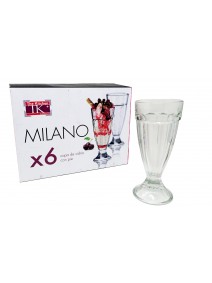 Px6 vasos milkshake c/pie MILANO 330ml aprox. - COPAS DE HELADO