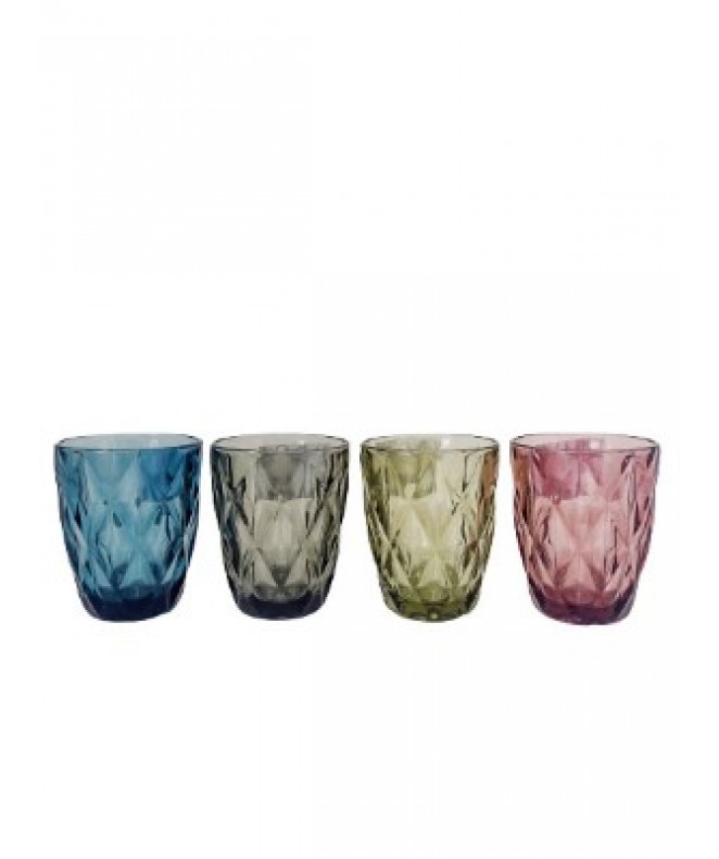 Set x6 vasos vidrio color - 270cc ap - 4 col x caj - VIDRIO  DISCONTINUO