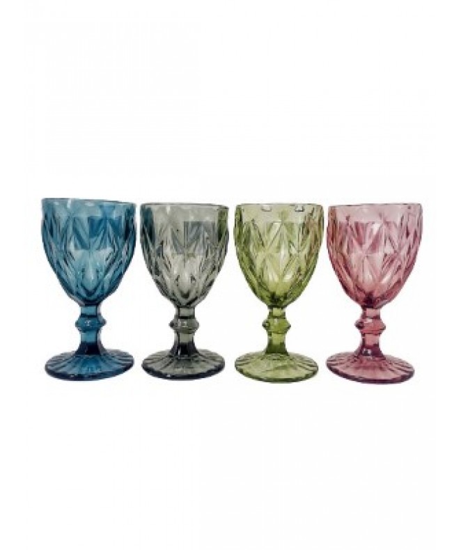 Set x6 copas vidrio color - 230cc ap - 2 col x caj - VIDRIO  DISCONTINUO