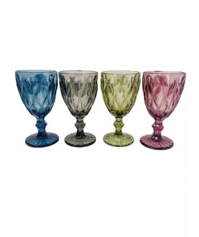 Set x6 copas vidrio color - 330cc ap - 2 col x caj - VIDRIO  DISCONTINUO