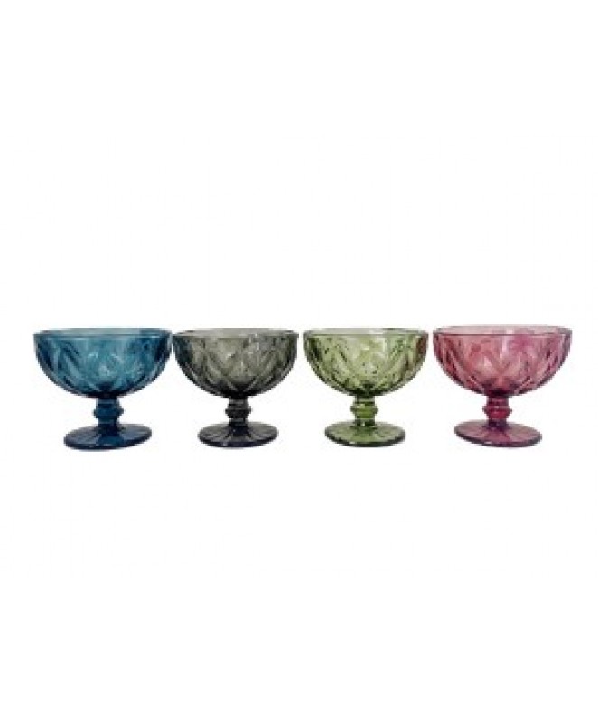 Set x6 copas helado color - 300cc ap -2 col x caja - VIDRIO  DISCONTINUO