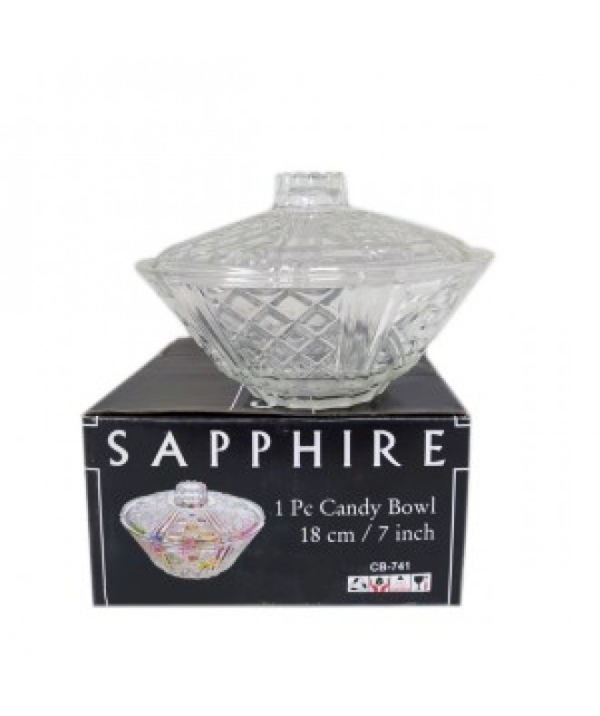 Dulcera con tapa SAPPHIRE 18cm aprox - VIDRIO