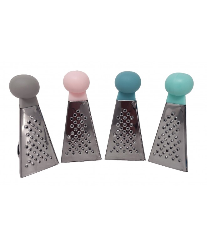 Mini rallador 3 usos c/agarre silicona-acero-8.5cm - RALLADORES