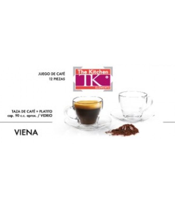 Set x6 tazas de cafe VIENA 90ml ap - SET DE JUEGOS DE CAFE