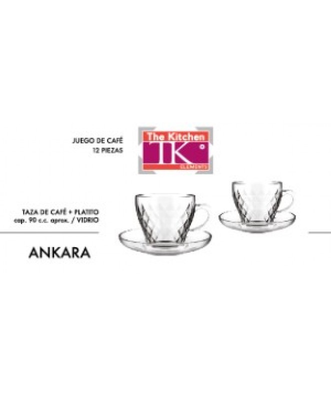 Set x6 tazas de cafe ANKARA 90ml ap - SET DE JUEGOS DE CAFE