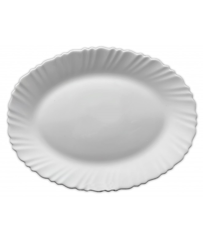 Fuente oval PRAGA 30x22cm aprox - vidrio opalino - VIDRIO OPAL