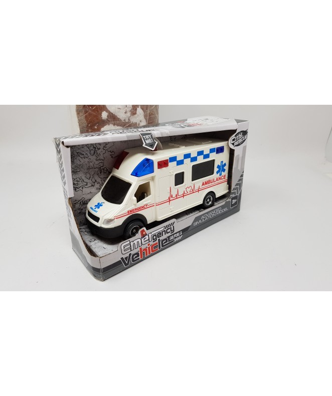 CR Ambulancias friccion/luz y musica 22*12cm aprx - JUGUETERIA