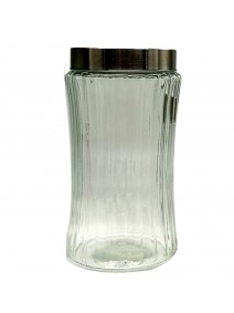 Tarro de vidrio /silueta-tapa color plata- MILAN-cap 1750cc