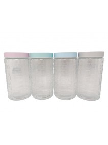 Tarro de vidrio c/cuad tapa pastel NIZA- cap 1650c