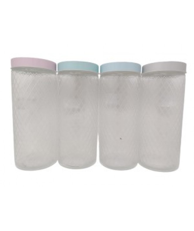 Tarro de vidrio c/cuad tapa pastel LYON- cap 2250c - FRASCOS