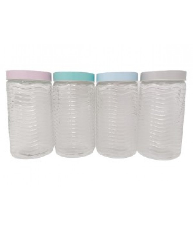 Tarro vidrio c/cuad tapa pastel ST. TROPEZ-1650cc - FRASCOS