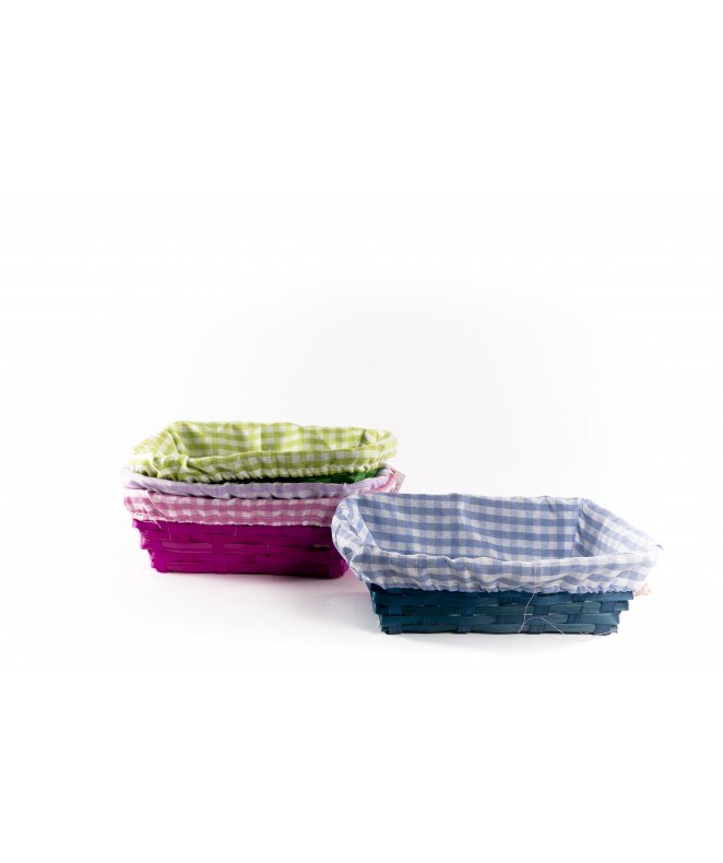 Cesta cuadrille rect c/tela 23x18cm aprox- vs colo - MIMBRE