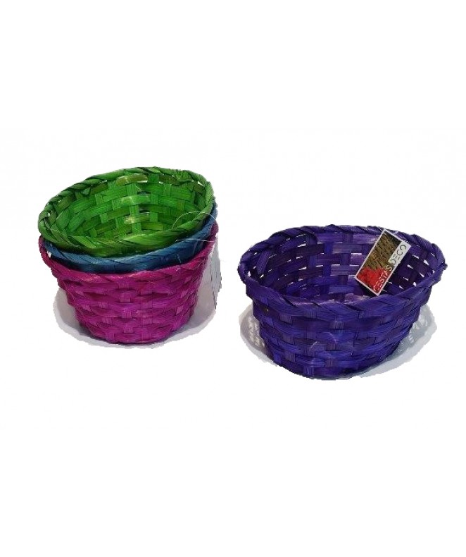 Cesta oval c/borde color- 22x16cm apox - MIMBRE