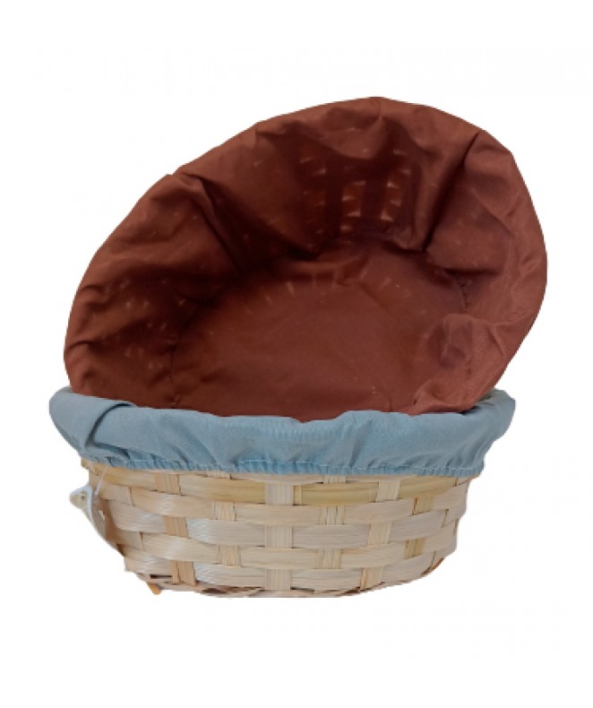 Cesta oval c/tela 23x18cm aprox- 2 colores - MIMBRE
