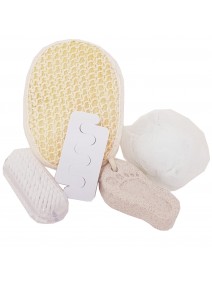 Set de spa - 5 pzas- esponja/separador/vegetal/pom