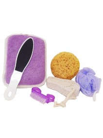 Set de spa - 5 pzas- lima/esponja/vegetal/pomez/ce
