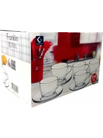 Set x12 (6 Tazas de té 210 ml + 6 platitos FRANKLIN)
