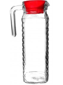 Jarra de vidrio c/ tapa plástica 1100ml surt roja azul verde - VIDRIO