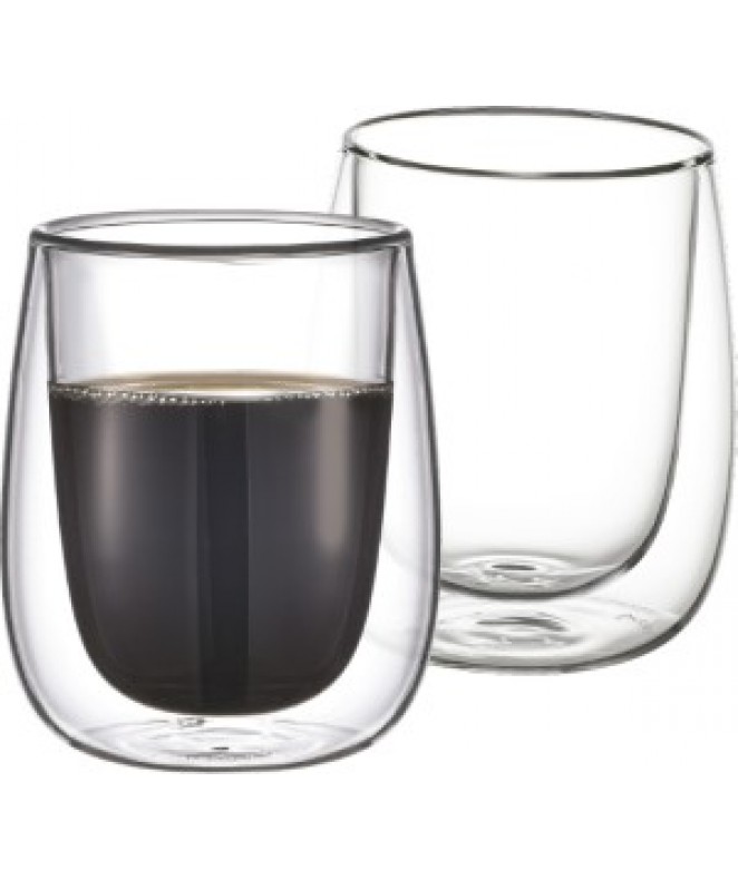 Set x2 jarros mug vidrio doble pared 200cc aprox - 