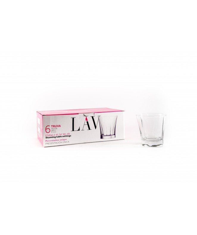 px 6 vasos TRUVA whisky 280 cc apx - VASOS EN CAJA DE REGALO